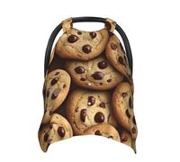 Housse de siège de voiture douce pour bébé - Motif biscuits aux pépites de chocolat