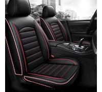 Housse de Siège de Voiture en Cuir pour Kia Picanto 3-Door JA TA SA 2004-2024, Housse Siege Quatre Saisons Respirantes Antidérapantes Sièges Avant et Arrière,Black Red