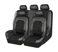 Housse De SièGe De Voiture Ensemble Complet en Cuir pour Peugeot 2008 2020-2024, 9Pcs Housse de Protection de Sièges Accessoire, B/Black Gray