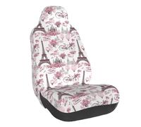 Housse de siège de voiture imprimée scène de rue de Paris rose, housses de siège avant pour SUV, camions, accessoires de protection de siège de voiture pour homme et femme