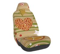 Housse de siège de voiture motif sapin de Noël étoiles cœur cookies élastique protection de siège auto universelle pour berline, SUV, camion