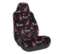 Housse de siège de voiture Paris Eiffel avec imprimé cœur, housses de siège avant pour SUV, camions, accessoires de protection de siège de voiture pour homme et femme