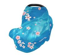 Housse de siège de voiture pour bébé - Souple et extensible - Couverture d'allaitement - Multi-usage - Fleurs roses flottantes sur l'eau