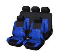 Housse de Siège de Voiture pour BMW 5 Series F90 G30 G31 G38 M5 GT M5 520i 520d, Housse de Protection Siège Voiture, Motif des pneus, Respirant Imperméable,Blue- 5 Seats