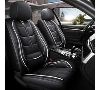 Housse de siège de Voiture pour Ford Kuga II 2012 2013 2014 2015 2016 2017 2018 2019, Couvre-Siège en PU Cuir, Imperméables Coussins de Siège Avant Et Arrière,Black-White