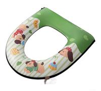 Housse de siège de WC, lot avec désodorisant, fermeture éclair d'aromathérapie, matériau PU imperméable, lavable et propre, doux pour la peau pour la maison et la salle de bain (A)