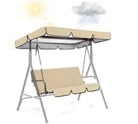 Housse de siège et auvent de rechange en polyester imperméable pour balancelle de jardin 2 ou 3 places - Dimensions : 164 x 114 x 15 cm - Beige