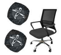 Housse de siège Housse de Chaise Housse de Chaise de Bureau, 2 pièces 38-50 cm Housses de Chaise Extensibles Housse de Chaise pivotante Lavable Housses de Protection (Gris foncé)
