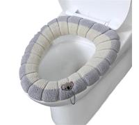 Housse de siège toilette chauffante d'hiver générale | Coussin de siège de pot confortable en polaire épaisse, étui lavable, accessoires de salle de bain(Beige)