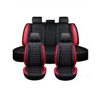 Housse De Siège Universelle pour Peugeot 206 206CC 106 108 204 205, Cuir PU Imperméable Ensembles De Housses De Protection Siège Voiture Avant Et Arrière 5 Sièges(Red)