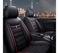 Housse de Siege Voiture Cuir pour Citroen C5X C5 X Wagon 2021 2022 2023,Couvre Sieges Avant et Arrière Seasons Protectors Pad Coussin Accessoires,A-Black Red