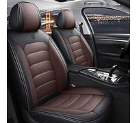 Housse de Siège Voiture en Cuir PU pour Ford Puma, Housses de Siège Avant et Arrière pour 5 Places Respirantes et Résistantes, Accessoires Intérieur Voiture Compatible Airbags(Couleur:Noir-brun)