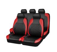 Housse de Siege Voiture pour Mitsubishi Lancer Minica Mirage Mirage Space Star Pelle, Universelle Avant Arrière Siège Housses de Siège Confortable Interieur Accessoire,B/Red