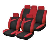 Housse de sièges voiture universelle - PERALINE - Noir/Rouge - Compatible airbag