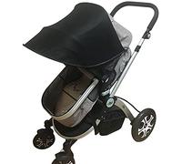 Housse de Soleil pour Poussette Bébé Pare-soleil Poussette Universelle Ombrelle Poussette UPF50+ Anti-UV Auvent de Landau Coupe-vent Imperméable Couverture de Parasol avec Moustiquaire Anti-solaire