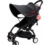Housse de Soleil pour Poussette Bébé Pare-soleil Poussette Universelle Ombrelle Poussette UPF50+ Anti-UV Auvent de Landau Coupe-vent Imperméable Couverture de Parasol avec Moustiquaire Anti-solaire