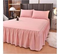 Housse De Sommier Divan 1 Pièce Jupe De Lit De Couleur Unie avec Dentelle Tout Autour Couvre-lit Toutes Saisons avec Jupe De Lit à Volants, Grey, 1PC 150x200cm Skirt