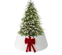 Housse de support de sapin de Noël - Décoration de fête en peluche avec nœud - Support de sapin de Noël rustique - Pour l'intérieur et l'extérieur, table, ferme, réunion, fête, centre de table, maison