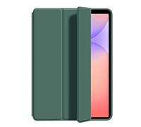 Housse de Support en Cuir à Trois Volets, étui arrière en Silicone TPU Souple for Tablette Intelligente Samsung Galaxy Tab S11 11 Pouces 2025(Dark Green)