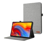Housse de Support en Tissu Doux adaptée à Lenovo Tab M11 11 Pouces TB330FU 2024, Support Avant, Coque arrière en Silicone, étui Anti-Chute(Gray)