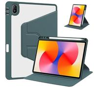 Housse de Support rotative 360 adaptée à Huawei Matepad SE 11 Pouces AGS6-W00 2024, avec Porte-Stylo, étui Rigide Transparent en Acrylique(Dark Green)