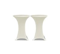 Housse de table ?60cm Crème extensible 2 pcs