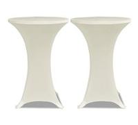 Housse de table ?60cm Crème extensible 2 pcs Crème G