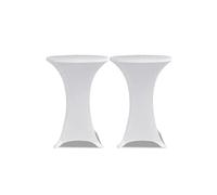 vidaXL Housse de table ronde extensible lavable 2x blanche