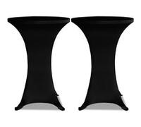 2x Housse de Table Ø80cm Blanc Extensible Décoration Table Mariage vidaXL