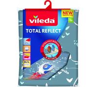 Vileda Housse Total Reflect pour planche à repasser, Réflète chaleur/vapeur, 120–130×38–45 cm, Gris