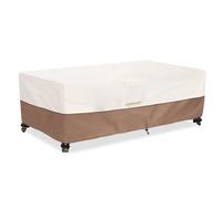 Housse de table basse d'ext rieur rectangulaire imperm able Okcool, pour petite table d'appoint, 122 x 71 x 40 cm, beige et marron