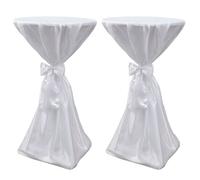 Housse de table blanche avec ruban 60 cm 2 pi¿¿ces