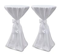 Housse de table blanche avec ruban 60 cm 2 pi¿¿ces
