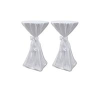 Housse de table blanche avec ruban 70 cm 2 pièces