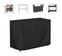 Housse de table de gril, 102 x 61 x 82 cm, housse imperméable en tissu Oxford 420D pour chariot de salle à manger à roulettes PC3404S, coupe-vent avec cordon de serrage, noir (noir)