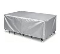 Housse de Table de Jardin imperméable 115x115x60cm Housse Salon de Jardin Exterieur et Intérieure Anti-UV Tissu 420D Oxford Pliable Indéchirable Bache Tables et Résistante Argent