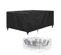 Housse de table de jardin rectangulaire imperméable et résistante aux UV en polyester Oxford 600D pour ensemble de cubes en rotin 285 x 225 x 95 cm