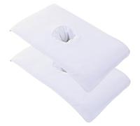Housse de table de massage 2 pièces souple avec trou pour le visage 16x32 pouces blanc