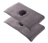 Housse de table de massage 2 pièces souple avec trou pour le visage 16x32 pouces gris foncé