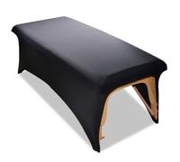 Housse de table de massage extensible pour lit d'extension de cils, ensemble de draps de protection spa pour surmatelas de lit ou lit de massage (noir)