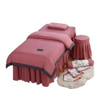 Housse de Table de Massage pour Salon de Beauté Parure de lit 4 pièces for salon beauté, draps doux for la peau, jupe, housse tabouret, for massage et spa(5,190X75)