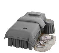 Housse de Table de Massage pour Salon de Beauté Parure de lit 4 pièces for salon beauté, draps doux for la peau, jupe, housse tabouret, for massage et spa(8,185X70)