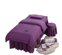Housse de Table de Massage pour Salon de Beauté Parure de lit 4 pièces for salon beauté, draps doux for la peau, jupe, housse tabouret, for massage et spa(10,180X60)