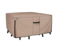 Housse de table de patio ventilée en attente de brevet pour une utilisation en extérieur jusqu'à 341 x 188 cm, fabriquée à partir de tissu Oxford 210D et dos en vinyle (193 x 137,2 cm)