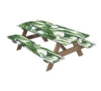 Housse de table de pique-nique avec housse de banc, belle imperméabilité et | Housse de banc de pique-nique imperméable, belle nappe élastique rectangulaire pour pique-nique, peinture, travail, fêtes