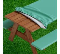 Housse de table de pique-nique Sorfey avec housses de banc quip es de vinyle lastique avec dos en flanelle pour table rectangulaire 30 x 60 W