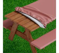 Housse de table de pique-nique Sorfey avec housses de banc quip es de vinyle lastique avec dos en flanelle pour table rectangulaire 30 x 60 W