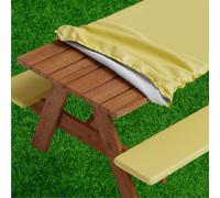 Housse de table de pique-nique Sorfey avec housses de banc quip es de vinyle lastique avec dos en flanelle pour table rectangulaire 30 x 96 W