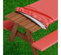 Housse de table de pique-nique Sorfey avec housses de banc quip es de vinyle lastique avec dos en flanelle pour table rectangulaire 30 x 60 W