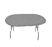 Housse de table de poker ovale avec tissu Oxford 420D imperméable et cordon de serrage pour une protection fiable contre les éléments extérieurs (gris)